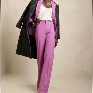 Banana Republic Siena Straight Stretch Wool Purple Trousers Size 8